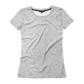 Женская футболка 3D с принтом Витраж Белый в Кировске, 100% полиэфир ( синтетическое хлопкоподобное полотно) | прямой крой, круглый вырез горловины, длина до линии бедер | texture | белый | витраж | текстура