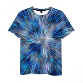 Мужская футболка 3D с принтом Синие узоры в Кировске, 100% полиэфир | прямой крой, круглый вырез горловины, длина до линии бедер | абстракция | арт | новые узоры | рисунок | синие узор | текстура | темные | узоры