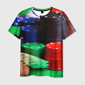 Мужская футболка 3D с принтом Казино в Кировске, 100% полиэфир | прямой крой, круглый вырез горловины, длина до линии бедер | 