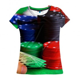 Женская футболка 3D с принтом Казино в Кировске, 100% полиэфир ( синтетическое хлопкоподобное полотно) | прямой крой, круглый вырез горловины, длина до линии бедер | 