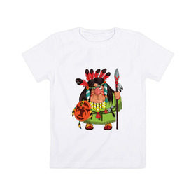 Детская футболка хлопок с принтом Забавные Индейцы 8 в Кировске, 100% хлопок | круглый вырез горловины, полуприлегающий силуэт, длина до линии бедер | апачи | вождь | воин | животные | запад | канада | лидер | лицо | северная | смешные | талисман | цвет