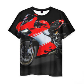 Мужская футболка 3D с принтом Ducati в Кировске, 100% полиэфир | прямой крой, круглый вырез горловины, длина до линии бедер | ducati | мото | мотоцикл | скорость