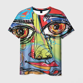 Мужская футболка 3D с принтом Abstract girl graffiti в Кировске, 100% полиэфир | прямой крой, круглый вырез горловины, длина до линии бедер | abstract | girl | graffiti