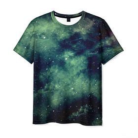 Мужская футболка 3D с принтом Падение звёзд в Кировске, 100% полиэфир | прямой крой, круглый вырез горловины, длина до линии бедер | вселенная | космос | метеорит