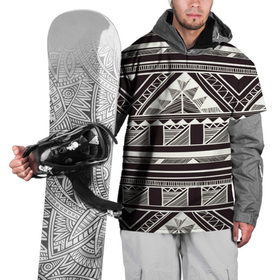 Накидка на куртку 3D с принтом Etno pattern в Кировске, 100% полиэстер |  | орнамент | черно белый | этно