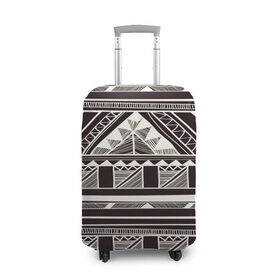 Чехол для чемодана 3D с принтом Etno pattern в Кировске, 86% полиэфир, 14% спандекс | двустороннее нанесение принта, прорези для ручек и колес | орнамент | черно белый | этно