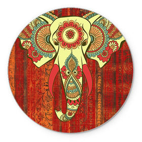 Коврик круглый с принтом Индия 4 в Кировске, резина и полиэстер | круглая форма, изображение наносится на всю лицевую часть | india | индия | индуизм | кришна | слон