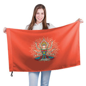 Флаг 3D с принтом Индия 1 в Кировске, 100% полиэстер | плотность ткани — 95 г/м2, размер — 67 х 109 см. Принт наносится с одной стороны | india | индия | индуизм | кришна