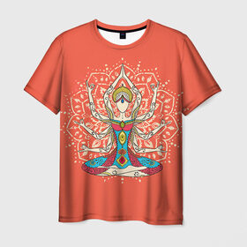 Мужская футболка 3D с принтом Индия 1 в Кировске, 100% полиэфир | прямой крой, круглый вырез горловины, длина до линии бедер | india | индия | индуизм | кришна