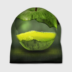 Шапка 3D с принтом Яблоко в Кировске, 100% полиэстер | универсальный размер, печать по всей поверхности изделия | арт | зеленый | новые | улитка | фантастика | фрукты | яблоко