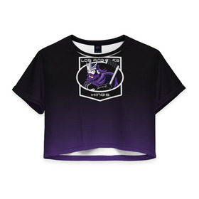 Женская футболка 3D укороченная с принтом Los Angeles Kings в Кировске, 100% полиэстер | круглая горловина, длина футболки до линии талии, рукава с отворотами | 