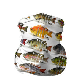 Бандана-труба 3D с принтом Рыбки в Кировске, 100% полиэстер, ткань с особыми свойствами — Activecool | плотность 150‒180 г/м2; хорошо тянется, но сохраняет форму | bait | fish | fishing | lure | tackle | блесна | наживка | приманка | рыба | рыбалка | снасть