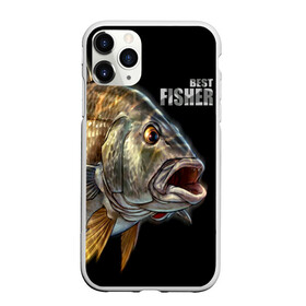 Чехол для iPhone 11 Pro матовый с принтом Лучший рыбак в Кировске, Силикон |  | background | best fisherman | black | fish | fishing | лучший рыбак | рыба | рыбалка | фон | черный