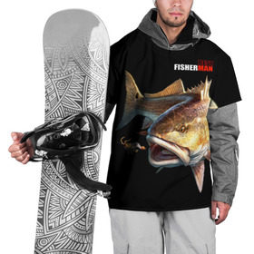 Накидка на куртку 3D с принтом Лучший рыбак в Кировске, 100% полиэстер |  | background | best fisherman | black | fish | fishing | лучший рыбак | рыба | рыбалка | фон | черный