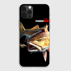 Чехол для iPhone 12 Pro с принтом Лучший рыбак в Кировске, силикон | область печати: задняя сторона чехла, без боковых панелей | background | best fisherman | black | fish | fishing | лучший рыбак | рыба | рыбалка | фон | черный