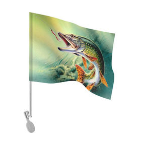 Флаг для автомобиля с принтом Лучший рыбак в Кировске, 100% полиэстер | Размер: 30*21 см | bait | best fisherman | driftwood | fish | fishing | hook | pike | river bottom | water | вода | дно | коряга | крючок | лучший рыбак | наживка | река | рыба | рыбалка | щука