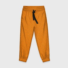 Детские брюки 3D с принтом Витраж Оранжевый в Кировске, 100% полиэстер | манжеты по низу, эластичный пояс регулируется шнурком, по бокам два кармана без застежек, внутренняя часть кармана из мелкой сетки | texture | витраж | оранжевый | текстура