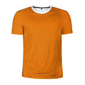 Мужская футболка 3D спортивная с принтом Витраж Оранжевый в Кировске, 100% полиэстер с улучшенными характеристиками | приталенный силуэт, круглая горловина, широкие плечи, сужается к линии бедра | texture | витраж | оранжевый | текстура