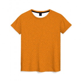 Женская футболка 3D с принтом Витраж Оранжевый в Кировске, 100% полиэфир ( синтетическое хлопкоподобное полотно) | прямой крой, круглый вырез горловины, длина до линии бедер | texture | витраж | оранжевый | текстура