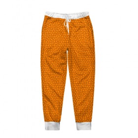 Мужские брюки 3D с принтом Витраж Оранжевый в Кировске, 100% полиэстер | манжеты по низу, эластичный пояс регулируется шнурком, по бокам два кармана без застежек, внутренняя часть кармана из мелкой сетки | texture | витраж | оранжевый | текстура