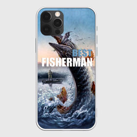 Чехол для iPhone 12 Pro Max с принтом Лучший рыбак в Кировске, Силикон |  | bait | best fisherman | boat | fish | fishing | hook | morning | pike | river | water | вода | крючок | лодка | лучший рыбак | наживка | река | рыба | рыбалка | утро | щука