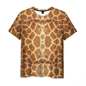 Мужская футболка 3D с принтом Шкура Жирафа в Кировске, 100% полиэфир | прямой крой, круглый вырез горловины, длина до линии бедер | textures | животное | жираф | текстура