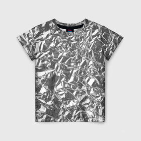 Детская футболка 3D с принтом Silver в Кировске, 100% гипоаллергенный полиэфир | прямой крой, круглый вырез горловины, длина до линии бедер, чуть спущенное плечо, ткань немного тянется | silver | texture | драгоценный | металл | серебро | текстура