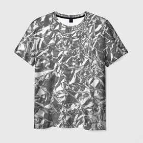 Мужская футболка 3D с принтом Silver в Кировске, 100% полиэфир | прямой крой, круглый вырез горловины, длина до линии бедер | silver | texture | драгоценный | металл | серебро | текстура