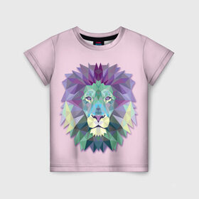 Детская футболка 3D с принтом Triangle lion в Кировске, 100% гипоаллергенный полиэфир | прямой крой, круглый вырез горловины, длина до линии бедер, чуть спущенное плечо, ткань немного тянется | 