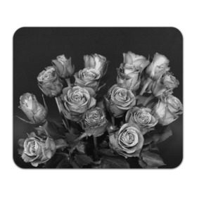Коврик прямоугольный с принтом Черно-белые розы в Кировске, натуральный каучук | размер 230 х 185 мм; запечатка лицевой стороны | Тематика изображения на принте: букет | цветы