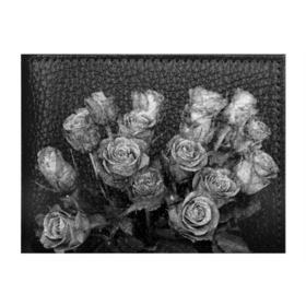 Обложка для студенческого билета с принтом Черно-белые розы в Кировске, натуральная кожа | Размер: 11*8 см; Печать на всей внешней стороне | букет | цветы