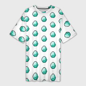 Платье-футболка 3D с принтом Minecraft diamond в Кировске,  |  | майнкрафт