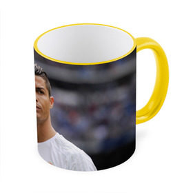 Кружка 3D с принтом Cristiano Ronaldo в Кировске, керамика | ёмкость 330 мл | Тематика изображения на принте: криштиану роналду | реал мадрид