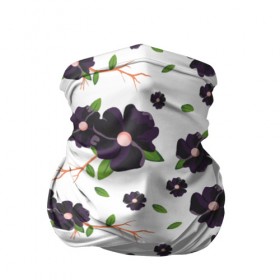 Бандана-труба 3D с принтом Сиреневые цветы в Кировске, 100% полиэстер, ткань с особыми свойствами — Activecool | плотность 150‒180 г/м2; хорошо тянется, но сохраняет форму | абстракция | арт | сиреневый | цветы