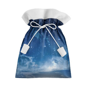 Подарочный 3D мешок с принтом Ночное небо и звёзда в Кировске, 100% полиэстер | Размер: 29*39 см | Тематика изображения на принте: звёзды | небо | ночной | облака | синий