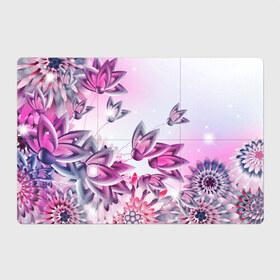 Магнитный плакат 3Х2 с принтом Розовые цветы в Кировске, Полимерный материал с магнитным слоем | 6 деталей размером 9*9 см | Тематика изображения на принте: лепестки | прикольные картинки | розовый | цветочки | цветы