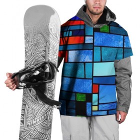 Накидка на куртку 3D с принтом Мозаичная абстракция в Кировске, 100% полиэстер |  | линии | орнамент | прикольные картинки | узор | цвет