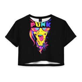 Женская футболка 3D укороченная с принтом Punk в Кировске, 100% полиэстер | круглая горловина, длина футболки до линии талии, рукава с отворотами | Тематика изображения на принте: молодёжь | панки | прикол | субкультура | хиппи | цвет