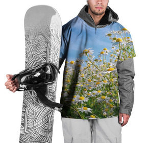 Накидка на куртку 3D с принтом Ромашковый рай в Кировске, 100% полиэстер |  | лепестки | небо | прикольные картинки | ромашки | солнце | цветочки | цветы