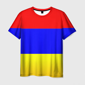 Мужская футболка 3D с принтом Армения в Кировске, 100% полиэфир | прямой крой, круглый вырез горловины, длина до линии бедер | 