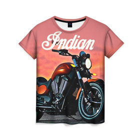Женская футболка 3D с принтом Indian 1 в Кировске, 100% полиэфир ( синтетическое хлопкоподобное полотно) | прямой крой, круглый вырез горловины, длина до линии бедер | indian