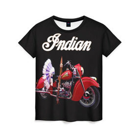 Женская футболка 3D с принтом Indian 5 в Кировске, 100% полиэфир ( синтетическое хлопкоподобное полотно) | прямой крой, круглый вырез горловины, длина до линии бедер | indian
