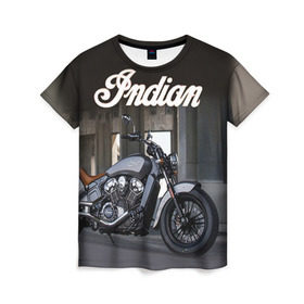 Женская футболка 3D с принтом Indian 8 в Кировске, 100% полиэфир ( синтетическое хлопкоподобное полотно) | прямой крой, круглый вырез горловины, длина до линии бедер | indian