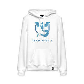 Женская толстовка хлопок с принтом Team mystic в Кировске, френч-терри, мягкий теплый начес внутри (100% хлопок) | карман-кенгуру, эластичные манжеты и нижняя кромка, капюшон с подкладом и шнурком | Тематика изображения на принте: 