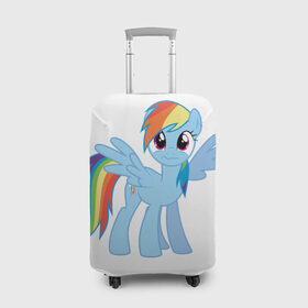 Чехол для чемодана 3D с принтом My little pony 2 в Кировске, 86% полиэфир, 14% спандекс | двустороннее нанесение принта, прорези для ручек и колес | пони