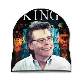 Шапка 3D с принтом Стивен Кинг - Король ужасов в Кировске, 100% полиэстер | универсальный размер, печать по всей поверхности изделия | король ужасов | писатель | триллер | ужасы