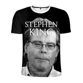 Мужская футболка 3D спортивная с принтом Стивен Кинг - Король ужасов в Кировске, 100% полиэстер с улучшенными характеристиками | приталенный силуэт, круглая горловина, широкие плечи, сужается к линии бедра | Тематика изображения на принте: король ужасов | писатель | триллер | ужасы