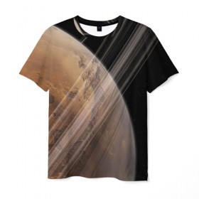 Мужская футболка 3D с принтом Планета в Кировске, 100% полиэфир | прямой крой, круглый вырез горловины, длина до линии бедер | 