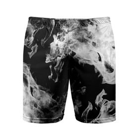 Мужские шорты 3D спортивные с принтом Дым в Кировске,  |  | огонь | черно белый
