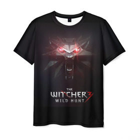 Мужская футболка 3D с принтом THE WITCHER WILD HUNT в Кировске, 100% полиэфир | прямой крой, круглый вырез горловины, длина до линии бедер | 